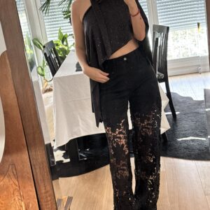 Denim con encaje